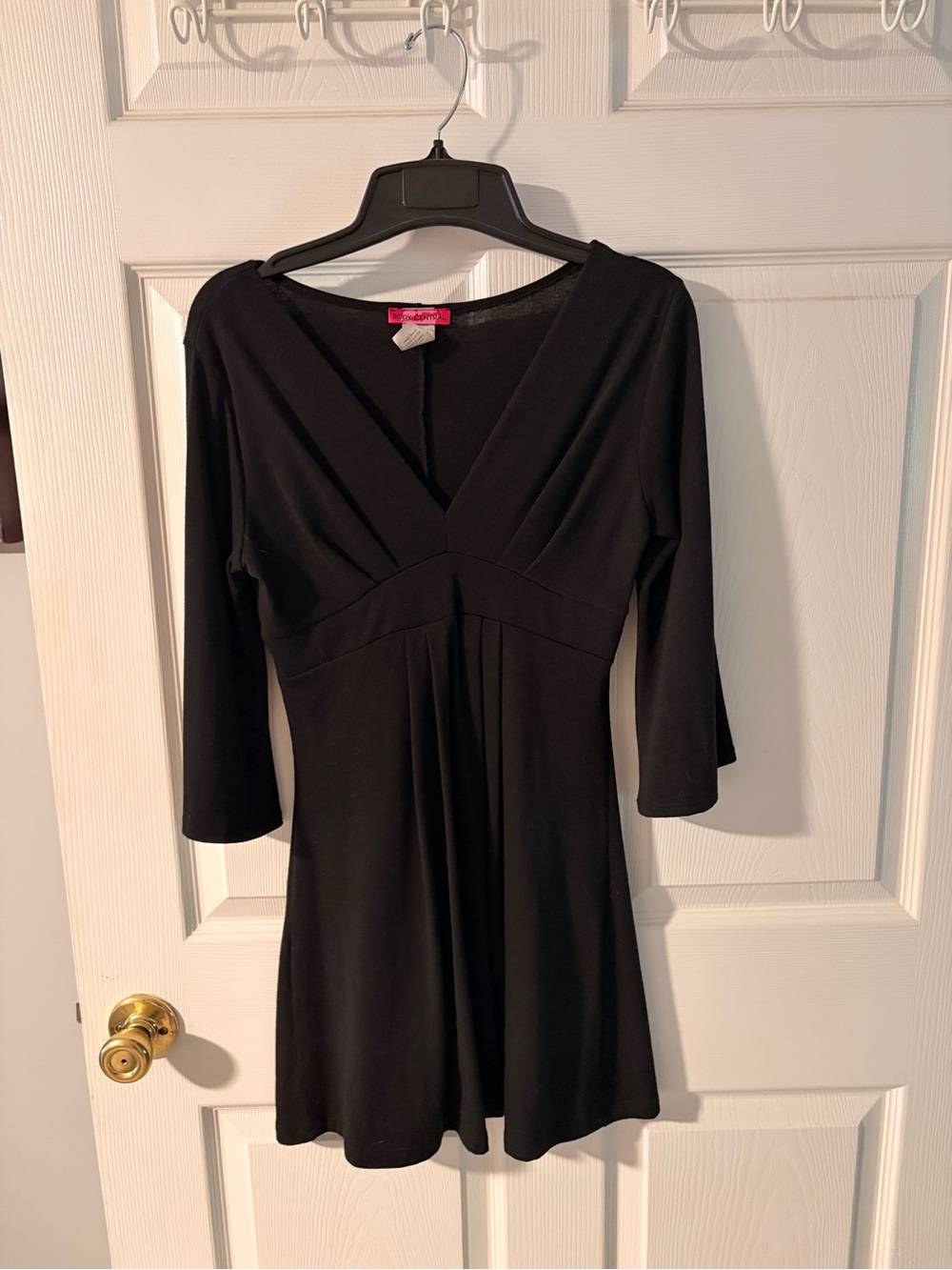 Body Central Black V-Neck Empire Waist Long Sleeve Dress
